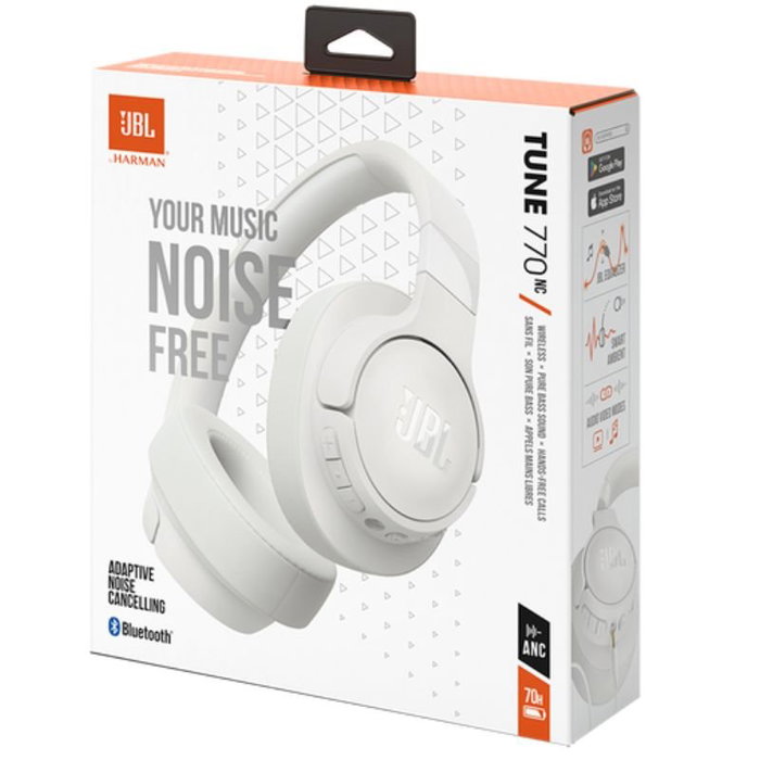 JBL Tune 770NC Auriculares Inalámbricos Blancos con Micrófono y Cancelación de Ruido Adaptativa JBL Tune 770NC Auriculares Inalámbricos Blancos con Micrófono y Cancelación de Ruido Adaptativa